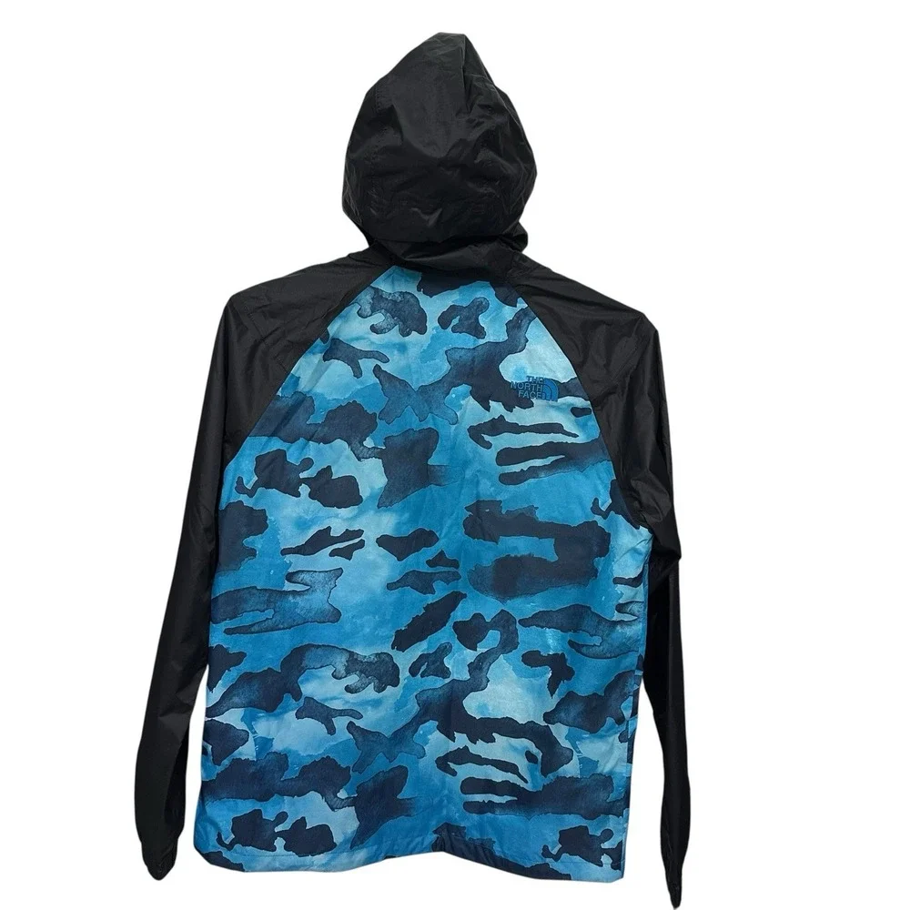 The North Face Jacket Mens‎ Medium DRYVENT Blue Windwall Camo Lightweight Hooded